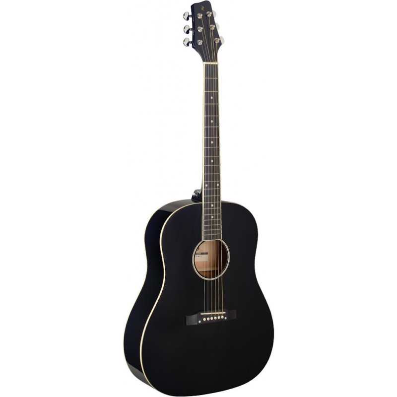 Stagg SA35 DS-BK LH - Guitare dreadnought Slope Shoulder noire modèle gaucher