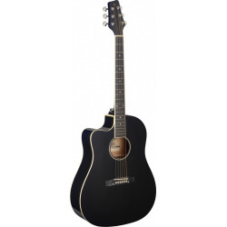 Stagg SA35 DSCE-BK LH - guitare électro-acoustique gaucher noire