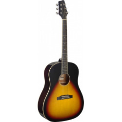 Stagg SA35 DS-VS LH - Guitare dreadnought Slope Shoulder sunburst modèle gaucher