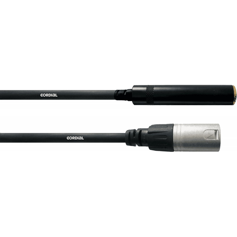 Cordial CFM0.15KM - Câble audio jack femelle stéréo-XLR mâle 15 cm