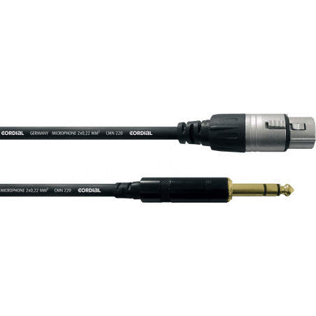 Cordial CFM0.3FV - Câble audio jack stéréo -XLR femelle 30 cm