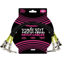 Ernie Ball 6075 - 3 câbles patchs coudés - 30cm