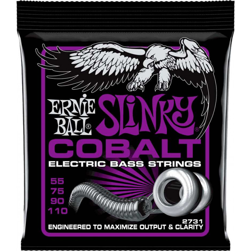 Ernie Ball 2731 - Jeu de cordes basse Power Slinky Cobalt - 55-110