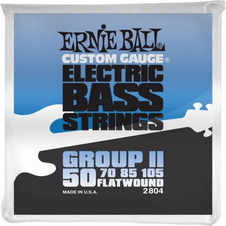 Ernie Ball 2804 - Jeu de cordes basse Custom Gauge Flatwound- Group II 50-105