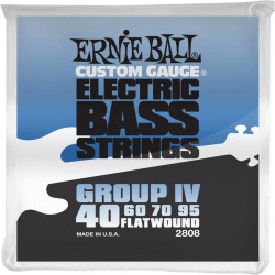 Ernie Ball 2808 - Jeu de cordes basse Custom Gauge Flatwound- Group IV 40-95