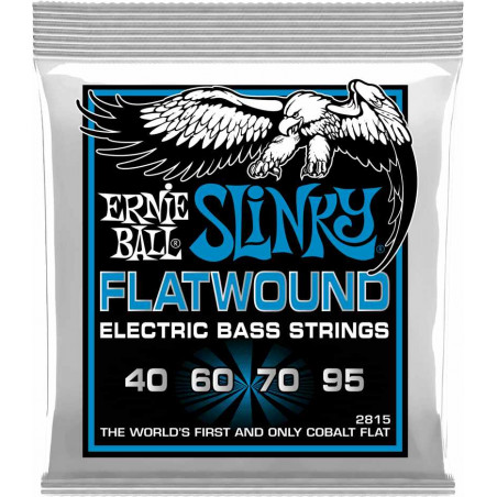 Ernie Ball 2815 - Jeu de cordes basse Extra Slinky Flatwound- 40-95