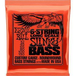 Ernie Ball 2838 - Jeu de 6 cordes basse Slinky long scale - 32-130