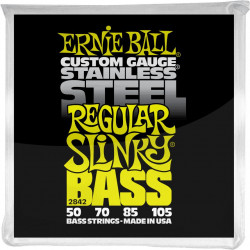 Ernie Ball 2842 - Jeu de cordes basse Regular Slinky Stainless Steel - 50-105