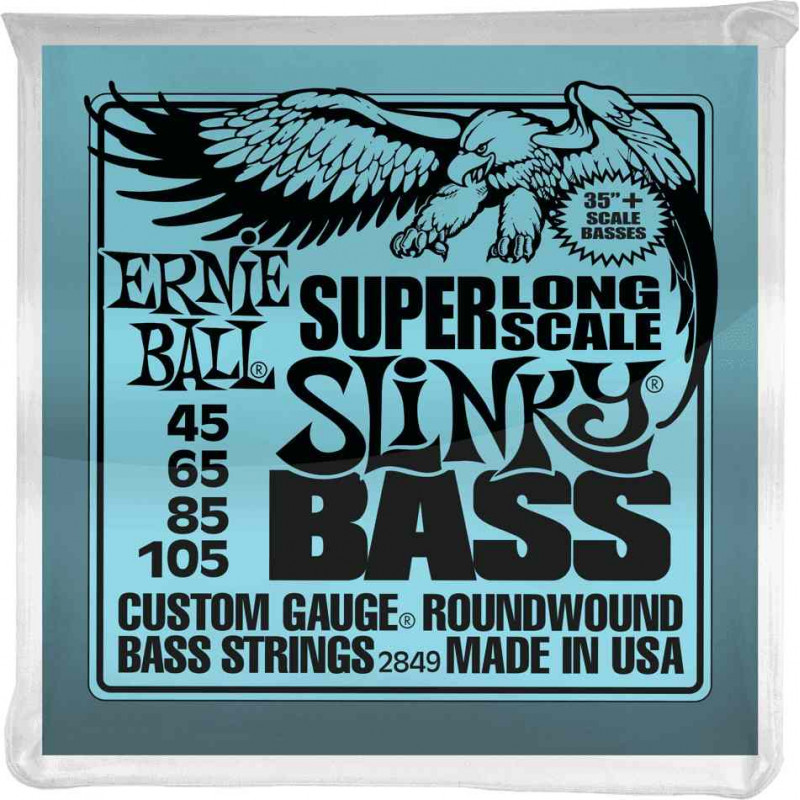 Ernie Ball 2849 - Jeu de cordes basse Slinky super long scale - 45-105