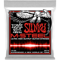 Ernie Ball 2915 - Jeu de cordes guitare électrique Slinky M-Steel - Skinny Top Heavy Bottom - 10-52