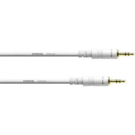 Cordial CFS0.6WW-SNOW - Câble audio mini jack stéréo 60 cm blanc