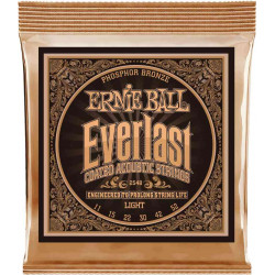 Ernie Ball 2548 - Jeu de cordes acoustique Phosphore Bronze - Everlast Coated - Light 11-52