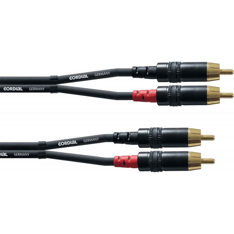 Cordial CFU0.3CC - Câble audio 2 RCA mâle - 2 RCA mâle 30 cm