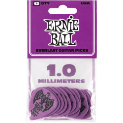 Ernie Ball 9193 - Sachet de 12 médiators Everlast violet - 1.00mm