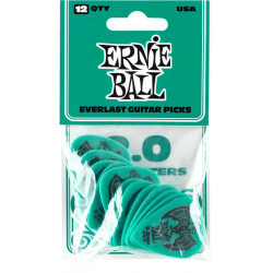 Ernie Ball 9196 - Sachet de 12 médiators Everlast bleu givré - 2.00mm