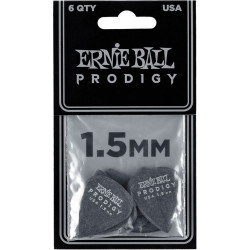Ernie Ball 9199 - Sachet de 6 médiators Prodigy noir - 1.50mm