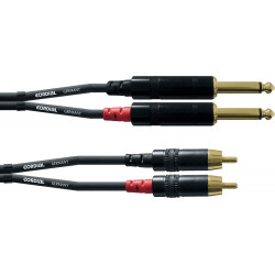 Cordial CFU0.6PC - Câble audio 2 jack mono mâle - 2 RCA mâle 60 cm