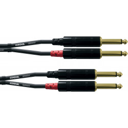 Cordial CFU0.6PP - Câble audio 2 jack mâle - 2 jack mâle mono 60 cm