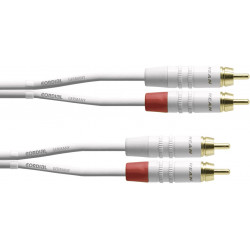 Cordial CFU0.9CC-SNOW - Câble audio 2 RCA mâles - 2 RCA mâles 90 cm blanc