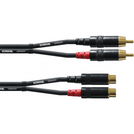 Cordial CFU1.5CE - Câble audio 2 RCA mâles - 2 RCA femelles 1,5 m