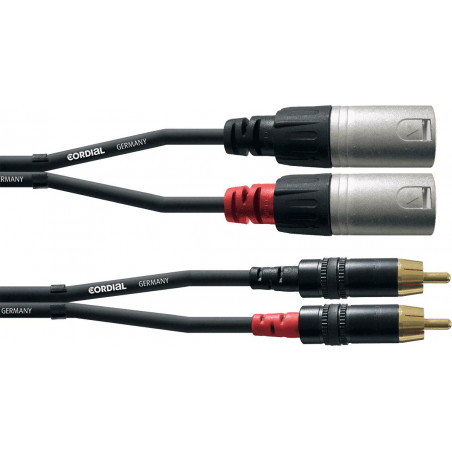 Cordial CFU1.5MC - Câble audio 2 RCA mâles - 2 XLR mâles 1,5 m