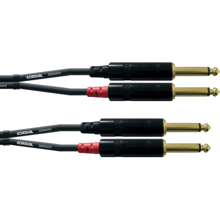 Cordial CFU1.5PP - Câble audio 2 jack - 2 jack mono 1,5 m