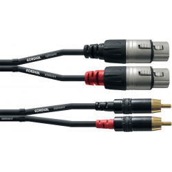 Cordial CFU3FC - Câble audio 2 XLR femelles - 2 RCA mâles 3 m