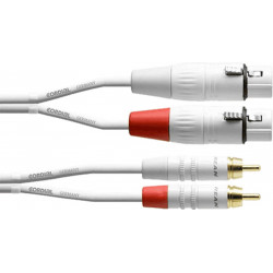 Cordial CFU3FC-SNOW - Câble audio 2 XLR femelles - 2 RCA mâles 3 m blanc