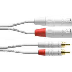 Cordial CFU3MC-SNOW - Câble audio 2 XLR mâles - 2 RCA mâles 3 m blanc