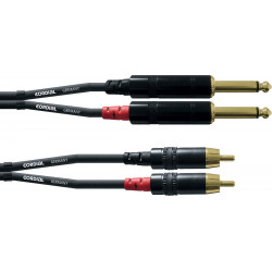 Cordial CFU3PC - Câble audio 2 jacks mono - 2 RCA mâles 3 m