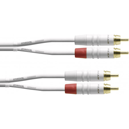 Cordial CFU6CC-SNOW - Câble audio 2 RCA mâles - 2 RCA mâles 6 m blanc
