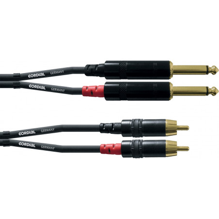Cordial CFU6PC - Câble audio 2 jacks mono mâles - 2 RCA mâles 6 m