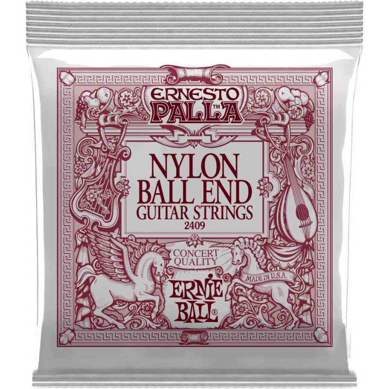 Ernie Ball 2409 - Jeu de cordes classiques Ernesto Palla - Nylon noir-Métal doré à boule