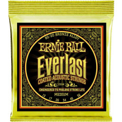 Ernie Ball 2554 - Jeu de cordes acoustiques - Everlast Coated - Médium 13-56