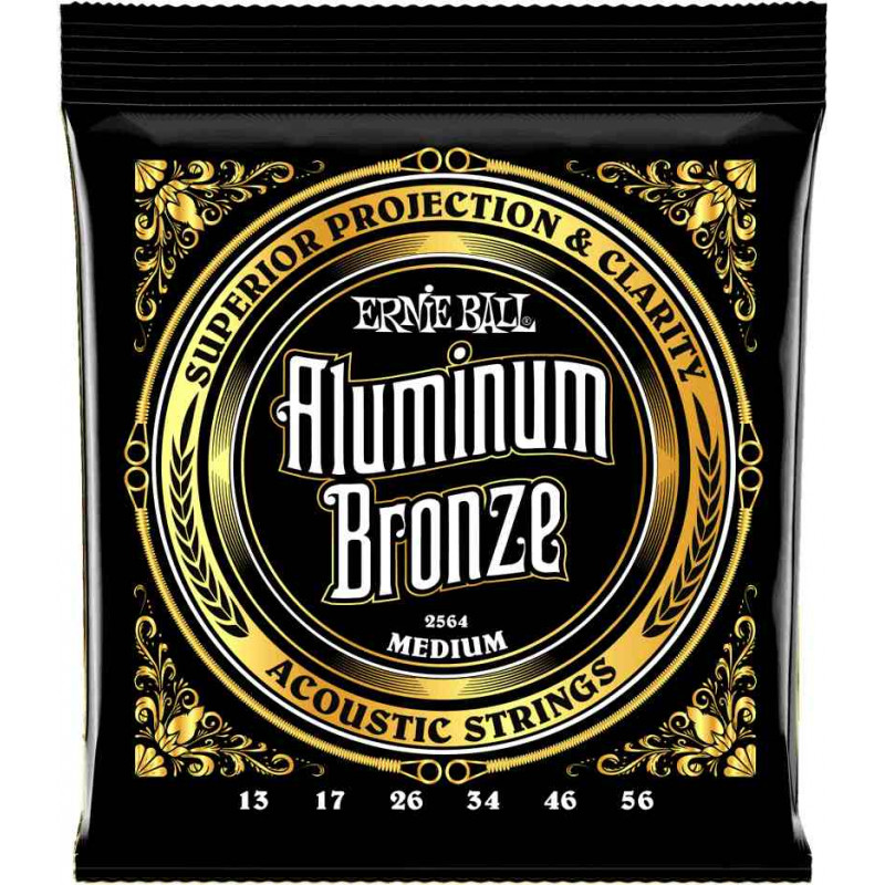 Ernie Ball 2564 - Jeu de cordes acoustiques - Aluminium Bronze - Médium 13-56