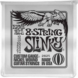 Ernie Ball 2625 - Jeu de 8 cordes guitare électrique - Slinky 10-74