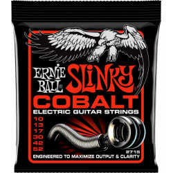 Ernie Ball 2715 - Jeu de cordes électriques - Slinky Cobalt - Skinny Top Heavy Bottom 10-52