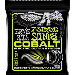 Ernie Ball 2728 - Jeu de 7 cordes électriques - Slinky Cobalt - Regular Slinky 10-56