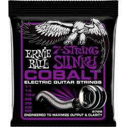 Ernie Ball 2729 - Jeu de 7 cordes électriques - Slinky Cobalt - Power Slinky 11-58