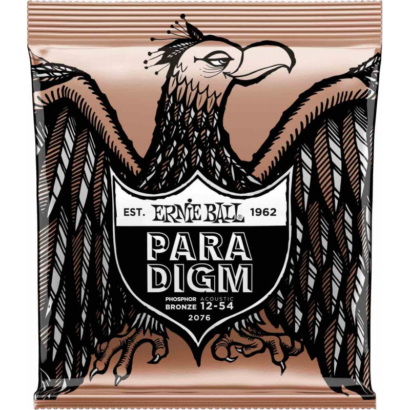 Ernie Ball 2076 - Jeu de cordes guitare acoustique - Paradigm Phosphore Bronze - Medium Light 12-54