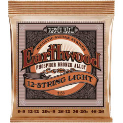 Ernie Ball 2153 - Jeu de 12 cordes acoustiques - Earthwood Phosphor Bronze - Light