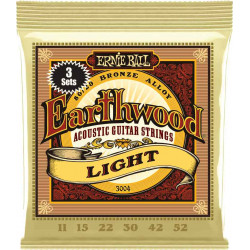 Ernie Ball 3004 - 3 jeux de cordes acoustiques - Earthwood 80/20 Bronze - Light 11-52