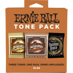 Ernie Ball 3313 - 3 jeux de cordes acoustiques - Tone Pack - Médium Light 12-54