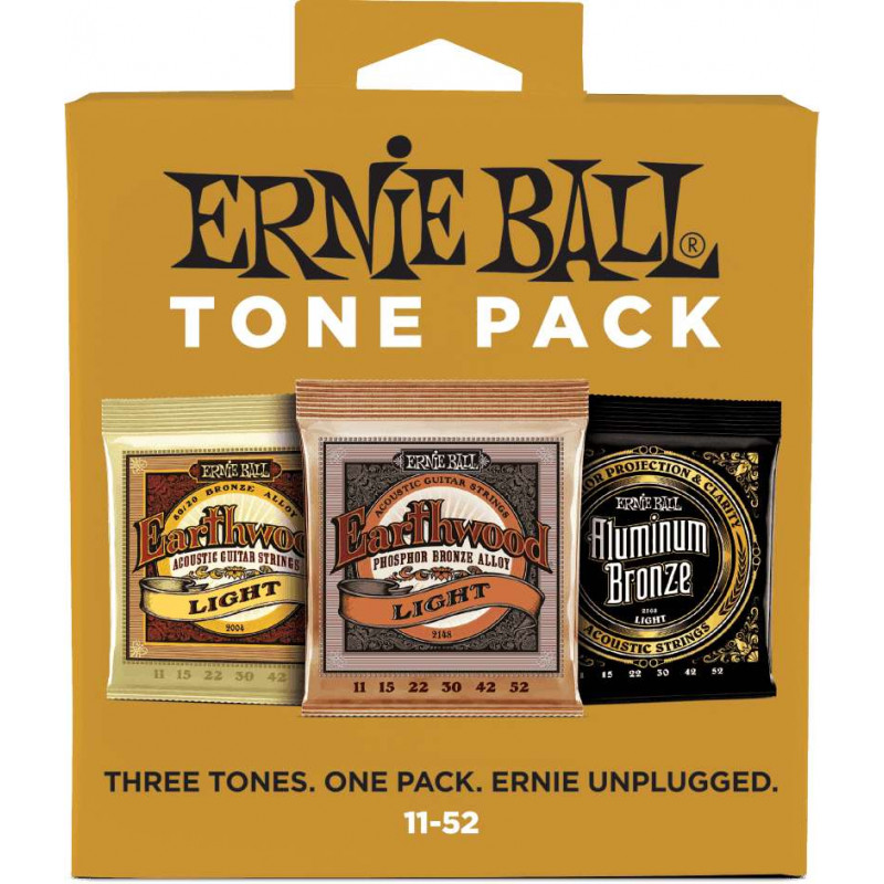 Ernie Ball 3314 - 3 jeux de cordes acoustiques - Tone Pack - Light 11-52