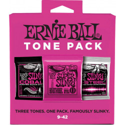 Ernie Ball 3333 - 3 jeux de cordes électriques - Tone Pack - Super Slinky 9-42