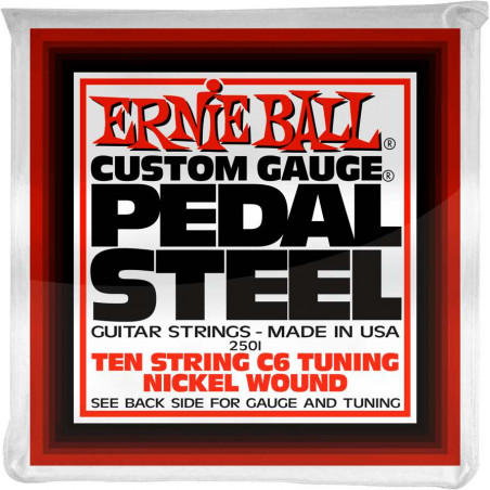 Ernie Ball 2501 - Jeu de 10 cordes folk filé nickel - Pedal Steel - Accordage C6