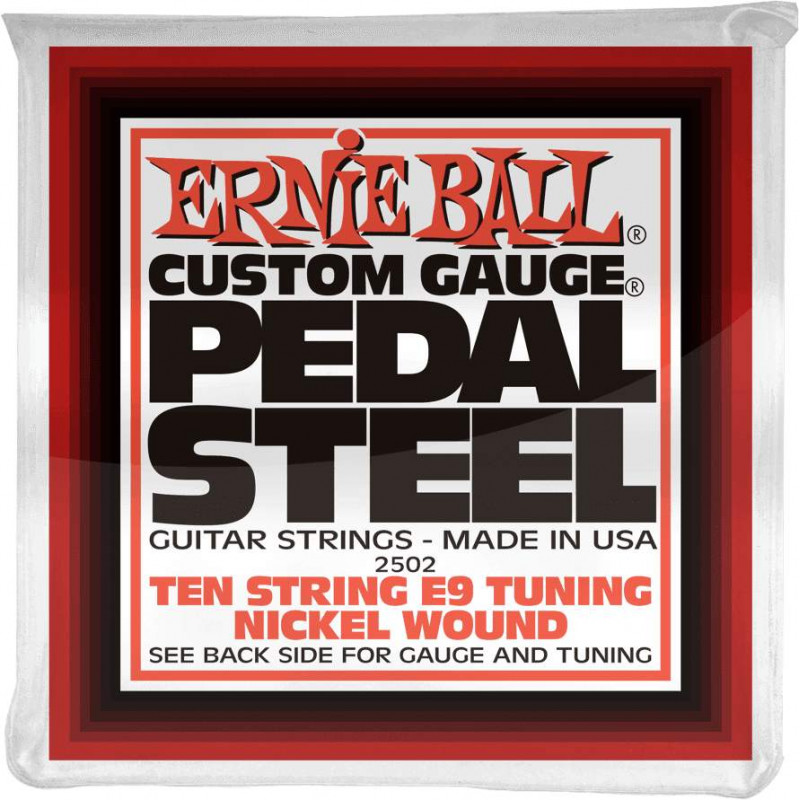 Ernie Ball 2502 - Jeu de 10 cordes folk filé nickel - Pedal Steel - Accordage E9