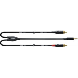 Cordial CFY0.9WCC-LONG - Câble bretelle mini jack mâle stéréo - 2 RCA mâles Y long 90 cm
