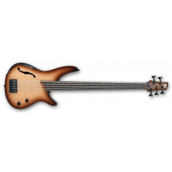 Ibanez SRH505F-NNF - Natural Browned Burst Flat - Basse électrique 5 cordes Fretless