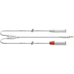 Cordial CFY6WMM-LONG-SNOW - Câble bretelle mini jack mâle stéréo - 2 XLR mâles longs 6 m blanc